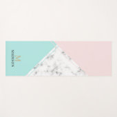 Moderne kleurblok marmeren monogram yogamat (Voorkant (horizontaal))