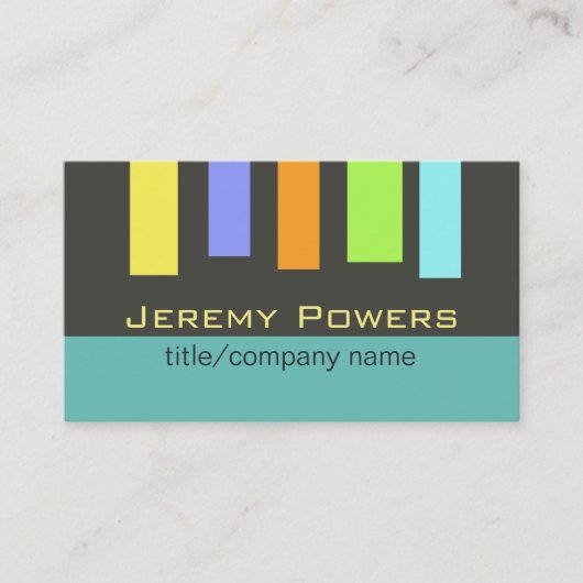 moderne kleurblok met dubbele kant visitekaartje (Voorkant)