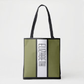 Moderne Kleurblok met gepersonaliseerd initiaal gr Tote Bag (Voorkant)