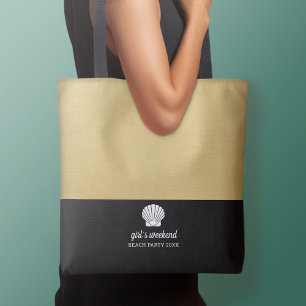 Moderne Kleurblok met Upscale Shell Beach Tote Bag