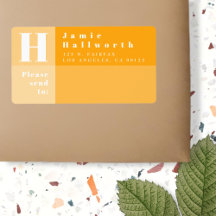 Moderne kleurblok oranje retour- en verzendadres