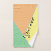 Moderne Kleurblok Pastel Mint & Perzik Aangepaste Bad Handdoek (Handdoek)