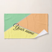 Moderne Kleurblok Pastel Mint & Perzik Aangepaste Bad Handdoek (Handdoek)