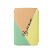 Moderne Kleurblok Pastel Mint & Perzik Aangepaste  Badmat (Voorkant Verticaal)
