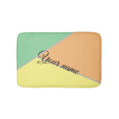 Moderne Kleurblok Pastel Mint & Perzik Aangepaste  Badmat (Voorkant)