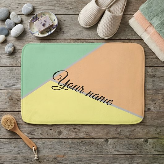 Moderne Kleurblok Pastel Mint & Perzik Aangepaste  Badmat