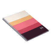 Moderne Kleurblok Roze Crème Monogram Notitieboek (Rechterzijde)