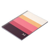 Moderne Kleurblok Roze Crème Monogram Notitieboek (Linkerzijde)