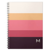 Moderne Kleurblok Roze Crème Monogram Notitieboek (Voorkant)