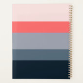 Moderne Kleurblok Roze Grijs Aangepast Monogram Planner (Achterkant)