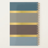 Moderne kleurblokken in blauw en bruin met naam planner (Achterkant)