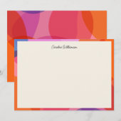 Moderne kleurblokrand gepersonaliseerde scriptnaam notitiekaartje (Voorkant / Achterkant)