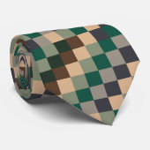 Moderne kleurcontrole dambordpatroon stropdas (Opgerold)