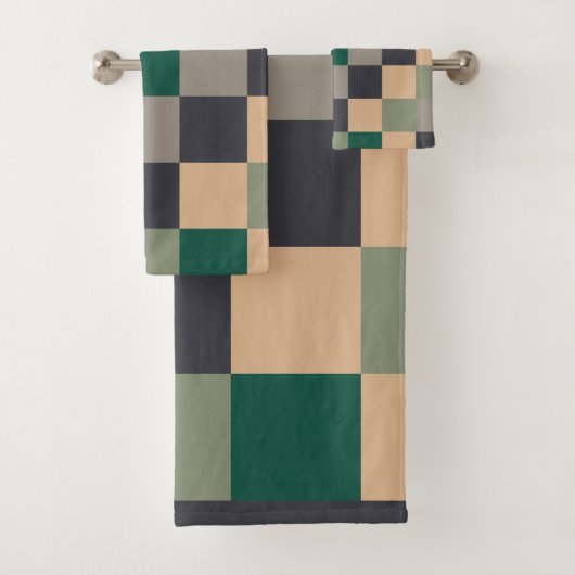 Moderne Kleurcontroles Dambord Bad Handdoek (Insitu)