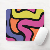 Moderne kleuren abstract patroon Roze Blauw Zwart Muismat (Met muis)