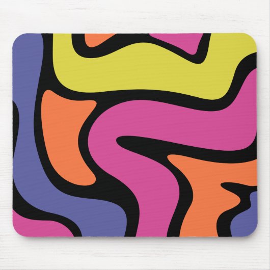 Moderne kleuren abstract patroon Roze Blauw Zwart Muismat (Voorkant)