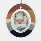 Moderne kleuren blokkeren mijn eerste kerstkleur keramisch ornament (Links)