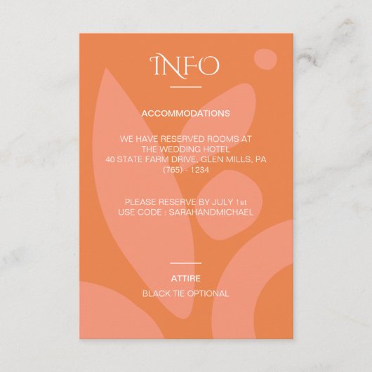 Moderne Kleuren Collage, Accommodatie Informatiekaartje (Voorkant)