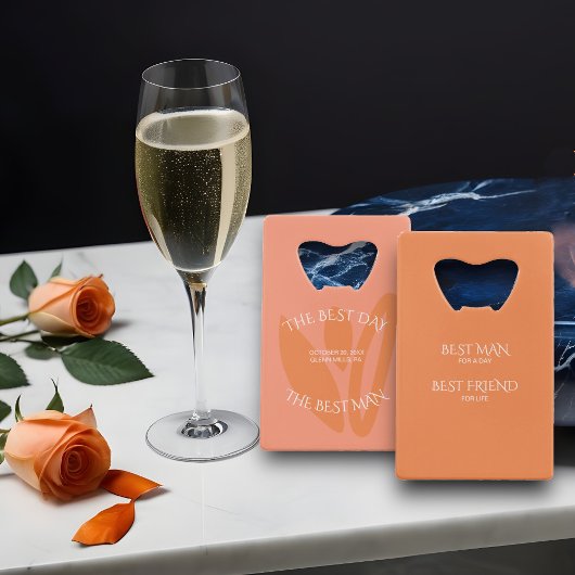 Moderne Kleuren Collage Beste Man Gift Creditkaart Flessenopener