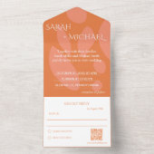 Moderne Kleuren Collage Bruiloft All In One Uitnodiging (Binnen)