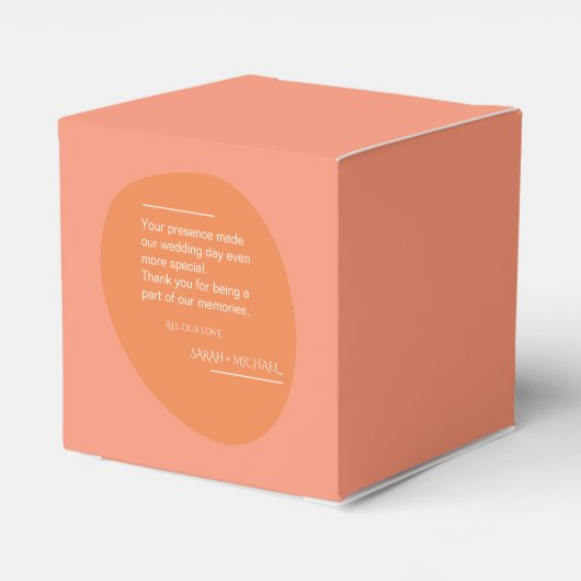 Moderne Kleuren Collage Bruiloft Bedankdoosjes (Achterkant)