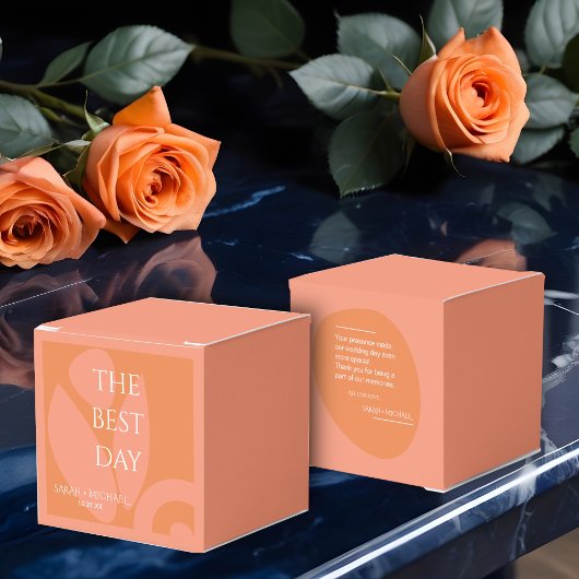 Moderne Kleuren Collage Bruiloft Bedankdoosjes