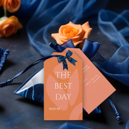 Moderne Kleuren Collage Bruiloft Cadeaulabel