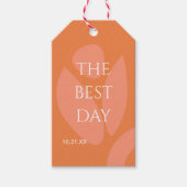 Moderne Kleuren Collage Bruiloft Cadeaulabel (Voorkant)