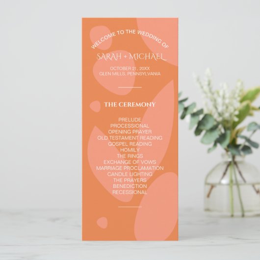 Moderne Kleuren Collage Bruiloft Programmakaart (Staand voorkant)