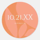 Moderne Kleuren Collage Bruiloft Ronde Sticker (Voorkant)