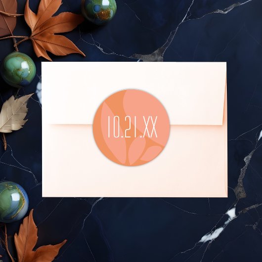 Moderne Kleuren Collage Bruiloft Ronde Sticker