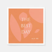 Moderne Kleuren Collage Bruiloft Servet (Voorkant)