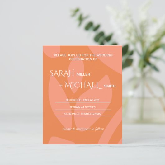 Moderne Kleuren Collage Budget Bruiloft Uitnodigin (Staand voorkant)