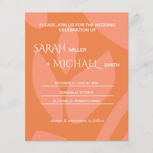 Moderne Kleuren Collage Budget Bruiloft Uitnodigin (Voorkant)