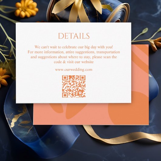 Moderne Kleuren Collage, Huwelijksdetails Informatiekaartje