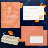 Moderne Kleuren Collage RSVP Kaartje