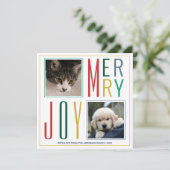 Moderne  kleuren Eenvoudige Multi Photo Collage Feestdagenkaart (Staand voorkant)