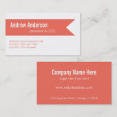 Moderne kleuren Emberglow & White Design 2-kaart Visitekaartje (Voorkant / Achterkant)