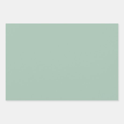 Moderne Kleuren Grijsachtige Salie Wrapping Papier Inpakpapier Vel (Voorkant)