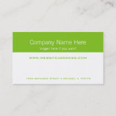 Moderne kleuren Lime Green & White Visitekaartje 1 (Achterkant)