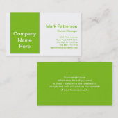 Moderne kleuren Lime Green & White Visitekaartje 2 (Voorkant / Achterkant)
