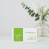 Moderne kleuren Lime Green & White Visitekaartje 2 (Staand voorkant)