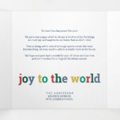 Moderne kleuren Retro Christmas 4 Foto Drieluik Wenskaart (Binnenkant midden)