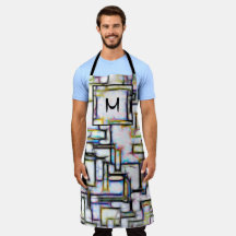 Moderne kleuren Vierkant Geometrisch Monogram Aang