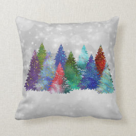 Moderne kleuren Waterverf kerst Kussen