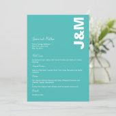 Moderne kleuren Wedding Menu Kaart (Staand voorkant)