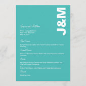 Moderne kleuren Wedding Menu Kaart (Voorkant)