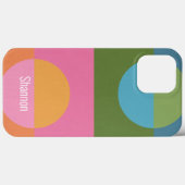 Moderne kleurenblok 3 met aangepaste naam Case-Mate iPhone case (Achterkant (horizontaal))
