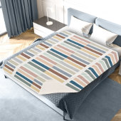 Moderne kleurenblok Abstract gestreept aarde Sherpa Deken