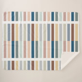 Moderne kleurenblok Abstract gestreept aarde Sherpa Deken (Voorkant (horizontaal))